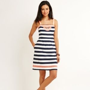 Vineyard Vines Striped Embroidered Nautical Dress